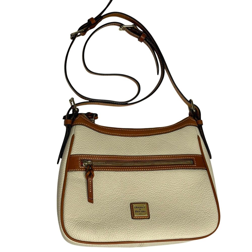 Dooney & Bourke Presley Pebbled Leather Purse Bag Crossbody Bone NWOT
